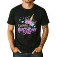 Daddy Of The Birthday Princess Girl Dad Unicorn Bday Party Men's Casual T-Shirt Black
