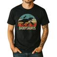 Daddy Dinosaur Daddysaurus 3 Three Kids Xmas Men's Casual T-Shirt Black