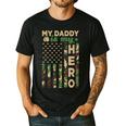 My Daddy Is My Hero Military Dad US Flag Father’s Day Men's Casual T-Shirt Black