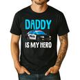 Daddy Is My Hero Police Toddler Police Officer Cop Boys Kids Men's Casual T-Shirt Black
