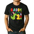Daddy Of The Two Rex 2Nd Birthday Boy Dinosaur T-Rex Men's Casual T-Shirt Black
