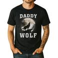 Daddy Wolf Wolves Dad Moon Fathers Day Men's Casual T-Shirt Black