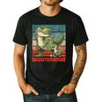 Daddysaurus Father's Day Best Dad T-Rex Papa Men's Casual T-Shirt Black