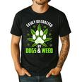 Dogs And Weed Dad Mom Dog Lover Cannabis Marijuana For Men Women Men's Casual T-Shirt Black