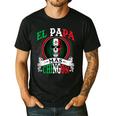 El Papa Mas Chingon Mexican Dad Husband Regalo Flag Men's Casual T-Shirt Black