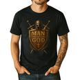 Faithful Warrior Man Of God Christian Men Knight Armor Dad Men's Casual T-Shirt Black