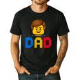 Family Dad Master Builder Building Bricks Blocks Fathers Day Men's Casual T-Shirt Black