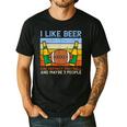 I Like Fantasy Football 3 People Draft Party Dad Men Men's Casual T-Shirt Black