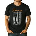 Farmer Dad Like A Normal Dad Only Cooler USA Flag Farming Men's Casual T-Shirt Black
