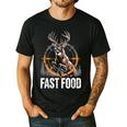 Fast Food Deer Hunting Hunter Dad Tail Buck Men's Casual T-Shirt Black