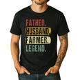 Father Husband Farmer Legend Vintage Dad Father's Day Men's Casual T-Shirt Black