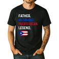 Father Husband Puerto Rican Legend Proud Dad Rico Flag Men's Casual T-Shirt Black