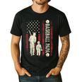 Father's Day Baseball Papa USA Flag Dad Men Baseball Men's Casual T-Shirt Black