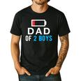 Father's Day Tee Dad Of 2 Boys Man Idea Men's Casual T-Shirt Black