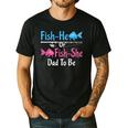 Fish-He Or Fish-She Dad To Be Gender Reveal Baby Shower Men's Casual T-Shirt Black