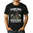 Fishing Rods Are Like Potato Chips Dad Fisherman Men's Casual T-Shirt Black Fishing Rods Are Like Potato Chips Dad Fisherman Men's Casual T-Shirt Black