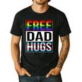 Free Dad Hugs LGBT Gay Pride Month Transgender Rainbow Flag Men's Casual T-Shirt Black