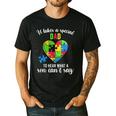 Fun Heart Puzzle Shirts Dad Autism Awareness Family Support Men's Casual T-Shirt Black