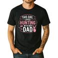 This Girl Loves Hunting With Her Dad Pink Deer Hunter Men's Casual T-Shirt Black