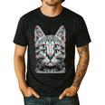 Glitch Weird Cat Kitten Optical Illusion Cat Mom Dad Men's Casual T-Shirt Black Glitch Weird Cat Kitten Optical Illusion Cat Mom Dad Men's Casual T-Shirt Black