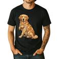 Golden Retriever I Love Dad Dog Dad Father's Day Men's Casual T-Shirt Black