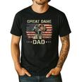 Great Dane Dad Dog Lovers American Flag 4th Of July Men's Casual T-Shirt Black