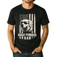 Great Pyrenees Dog Dad American Flag For Father Men Men's Casual T-Shirt Black