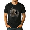 Grey Cat Torn Cloth Cat Dad Cat Mom Cat Lover Men's Casual T-Shirt Black Grey Cat Torn Cloth Cat Dad Cat Mom Cat Lover Men's Casual T-Shirt Black