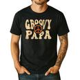 Groovy Papa 70s Aesthetic Nostalgia 1970's Retro Dad Men's Casual T-Shirt Black