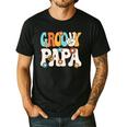 Groovy Papa Dad Retro Hippie 60s 70s Party Outfit Men Men's Casual T-Shirt Black
