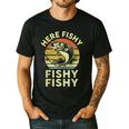 Here-Fishy Fishing Boy Large Mouth Bass Dad Men's Casual T-Shirt Black