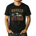 Hooked On Being Stepdad Father's Day Fishing Stepdad Men's Casual T-Shirt Black