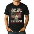 I'm a Dad Grandpa And a Veteran Nothing Scares Me Men's Casual T-Shirt Black