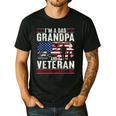 I'm A Dad Grandpa And Veteran Retro Papa Grandpa Men's Casual T-Shirt Black