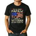 I'm A Dad Papaw And Veteran Retro Dad Papa Grandpa Men's Casual T-Shirt Black