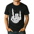 Just A Dad Who Always Came Back 2 Sided Skeleton Men's Casual T-Shirt Black