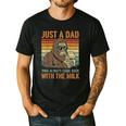 Just A Dad Who Always Came Back With The Milk Daddy Men's Casual T-Shirt Black