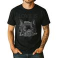 Love Is French Bulldog Shirt Frenchie Lover Tee Dog Mom Dad Men's Casual T-Shirt Black