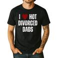 I Love Hot Divorced Dads Red Hearts Men's Casual T-Shirt Black