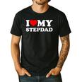 I Love My Step-Dad Heart Family Grandpa StepDad Bonus Dad Men's Casual T-Shirt Black
