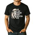 Man Of God Husband Daddy Protector Hero Lion Father's Day Men's Casual T-Shirt Black