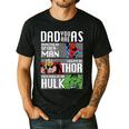 Marvel Father's Day Spider-Man Thor Hulk Dad Attributes Men's Casual T-Shirt Black