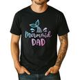 Mermaid Dad Merman Daddy Dad Family Matching Birthday Men's Casual T-Shirt Black