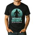 Mermaid Security Vintage Birthday Party Dad Father Day Men's Casual T-Shirt Black