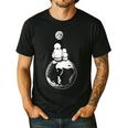 Moon And Astronaut Dad And Baby Space For Father's Day Men's Casual T-Shirt Black