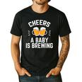 New Dad Baby Shower Cheers A Baby Is Brewing Men's Casual T-Shirt Black New Dad Baby Shower Cheers A Baby Is Brewing Men's Casual T-Shirt Black