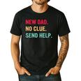 New Dad No Clue Send Help Vintage Men's Casual T-Shirt Black