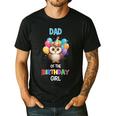 Owl Dad Birthday Party Dad Of The Birthday Girl Owl Men's Casual T-Shirt Black