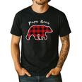PAPA Bear Men Red Plaid Christmas Pajama Family Dad Small Men's Casual T-Shirt Black