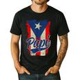 Papi Puerto Rican Dad Puerto Rico Pride Boricua Father's Day Men's Casual T-Shirt Black